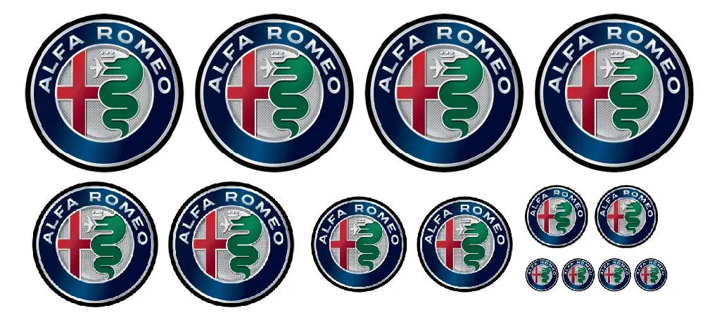 kit 14 Adesivi stikers Alfaromeo old colore oroginale NEW logo