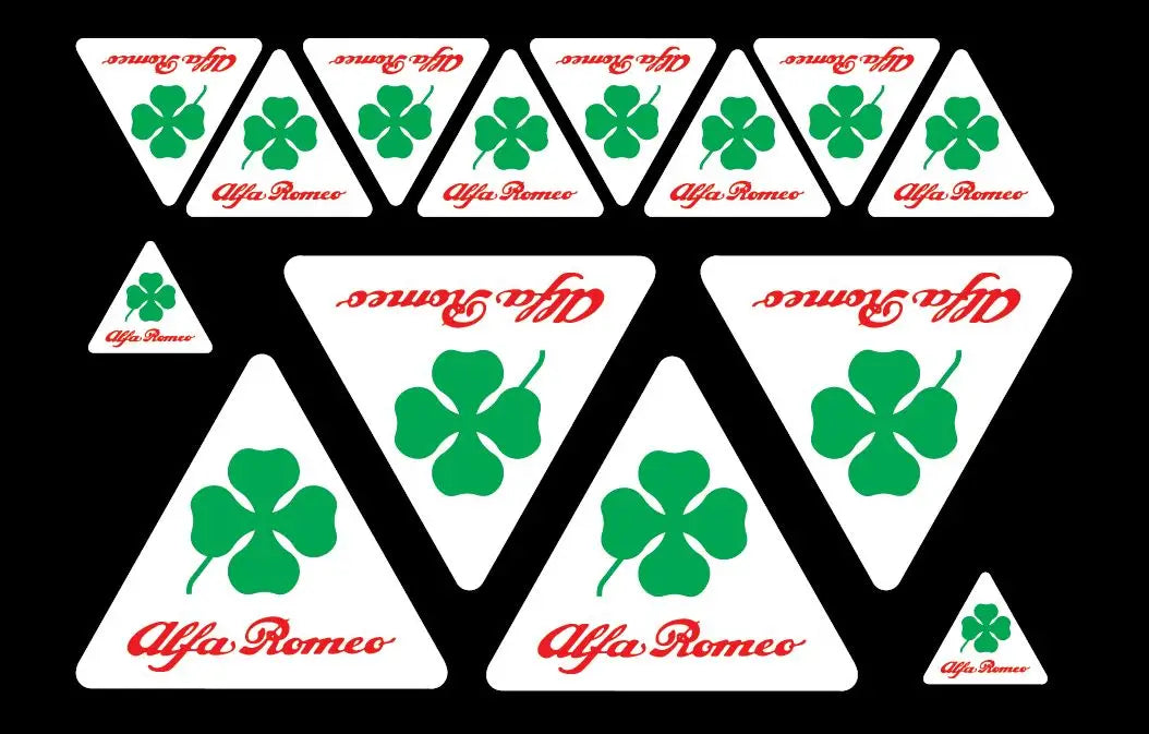 kit 14 Adesivi stikers Alfaromeo quadrifoglio