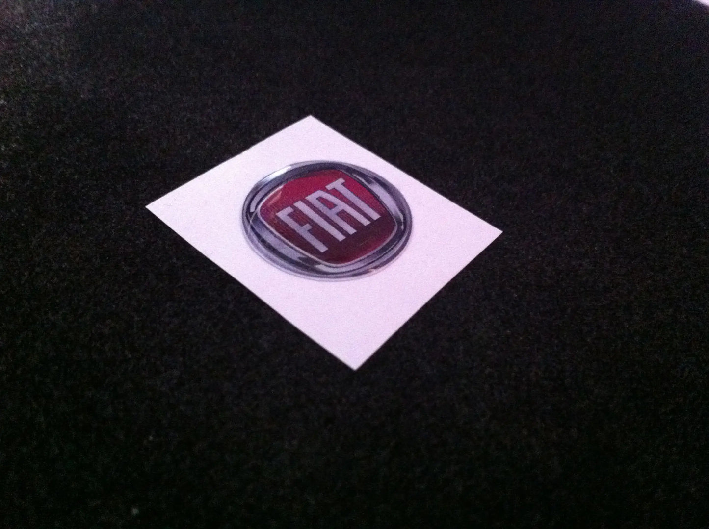 1 Adesivo Resinato 3D Logo rotondo Fiat : prima seconda e terza serie 2/4/6/8/10 cm