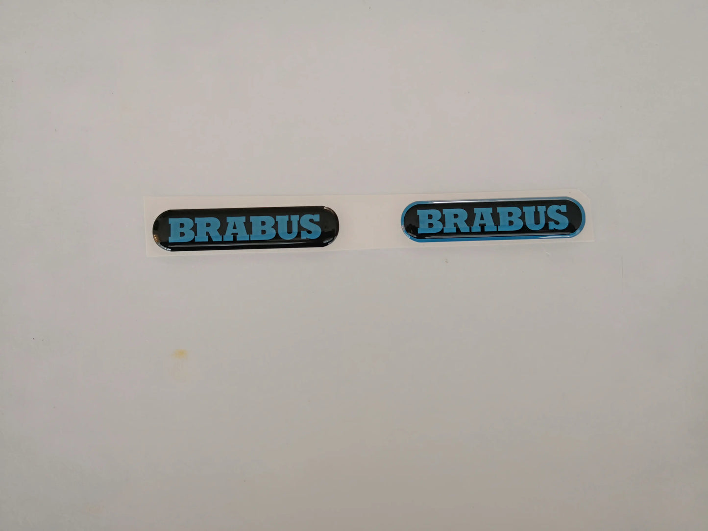 2 Adesivi Resinati 3D Logo Brabus fondo nero Dimensioni originali