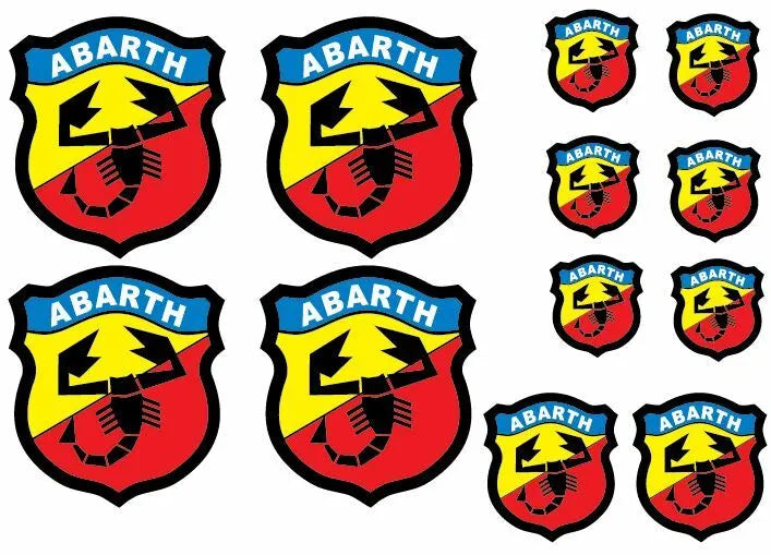 kit 12 Adesivi Sticker Fiat Abarth old